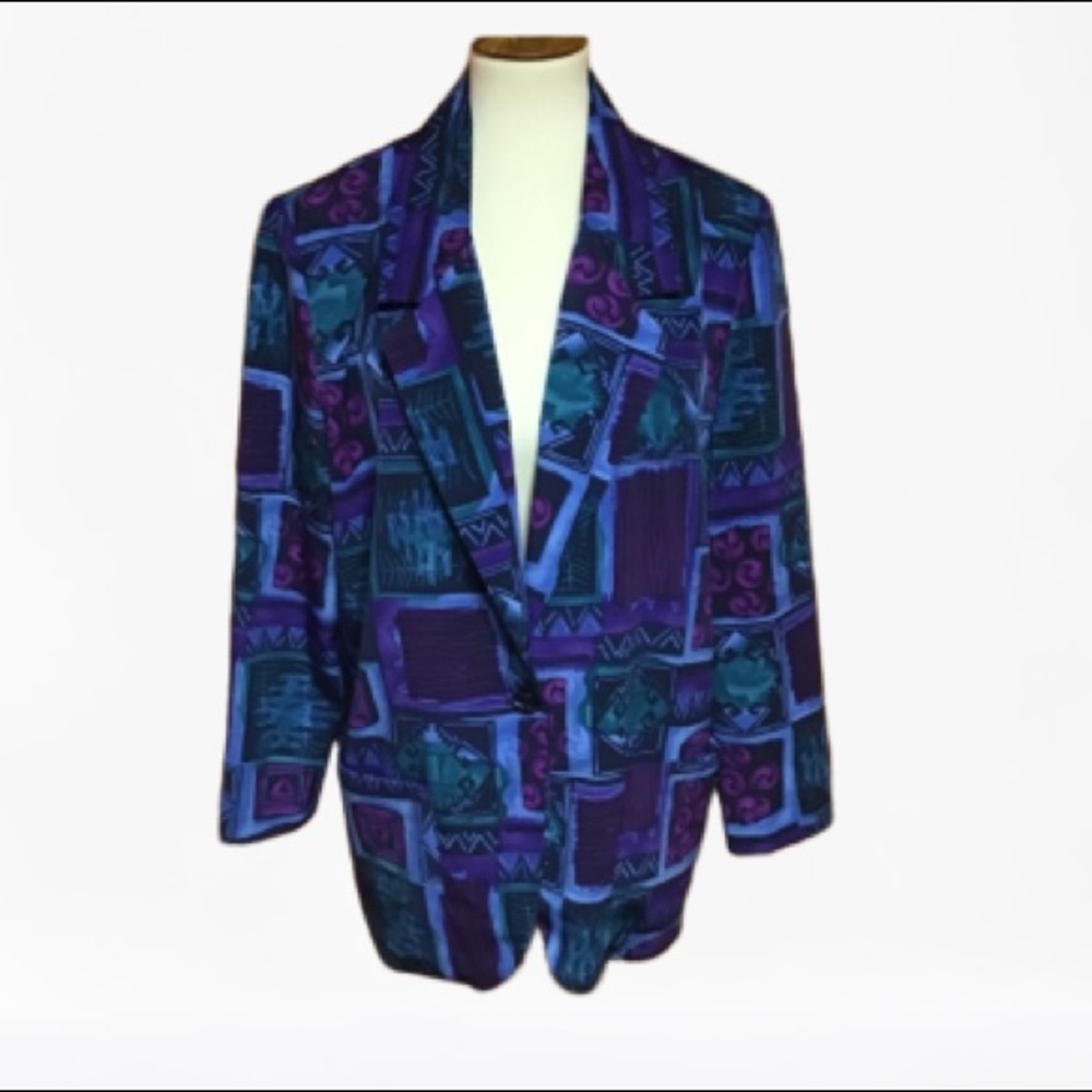 Vintage bright colorful artistic boyfriend blazer